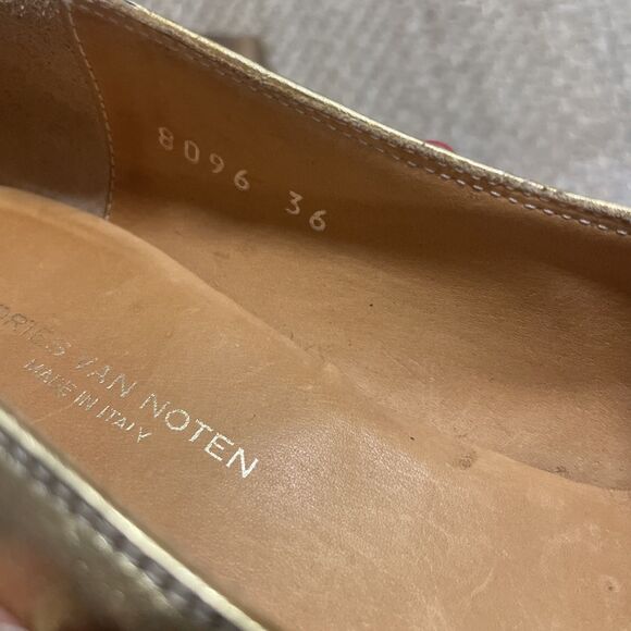 DRIES VAN NOTEN Italy 36 eu 5.5-6 us Gold Leather Heels Pumps Women's Shoes - Picture 8 of 11